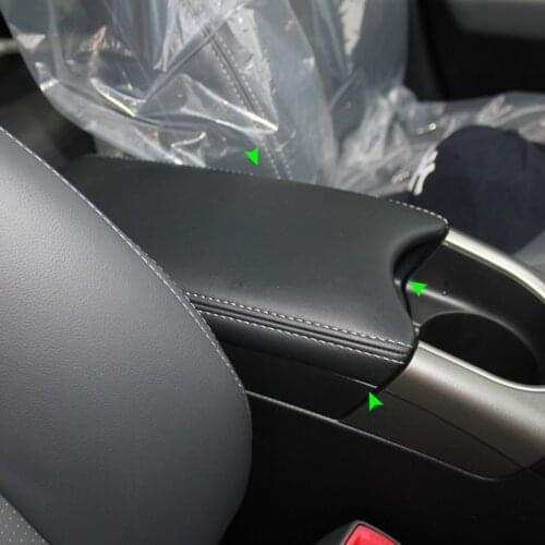 Car Accessories Center Console Lid Armrest Box Leather Cover Sticker Trim For Toyota Prius 2010 2011 2012 2013 2014 2015 Gray