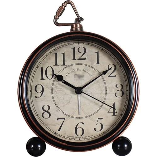 Retro Digital Alarm Clock Creative Metal Children Bedside Alarm Clocks, Living Room Desktop Mute Clock Decoration Ornaments Gift