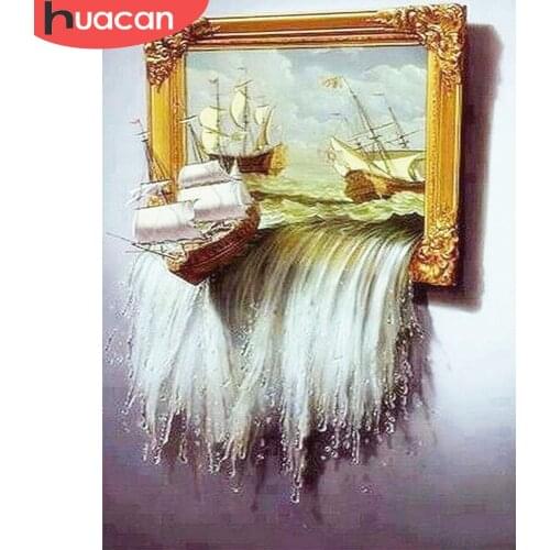 HUACAN Diamond Painting Waterfall Diamond Embroidery Full Set Landscape Diamond Mosaic Rhinestone Picture Diamond Art Kit