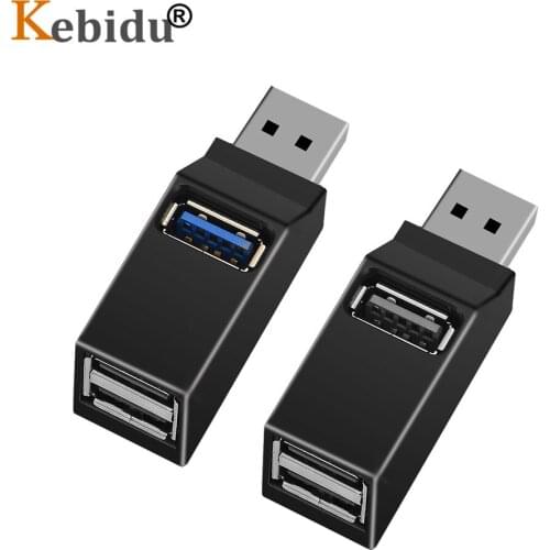 Kebidu Hub Splitter 3 Port Mini USB 3.0 High Speed USB 2.0 Hub For PC Laptop U Disk Card Reader For iPhone 8 X Mobile Phone