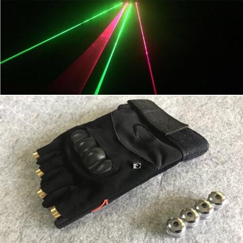 Red Green Laser Gloves Laser Beam Flash Finger,Nightclub Bar Party Dance Singer Props DJ Mechanical Gloves LED Light