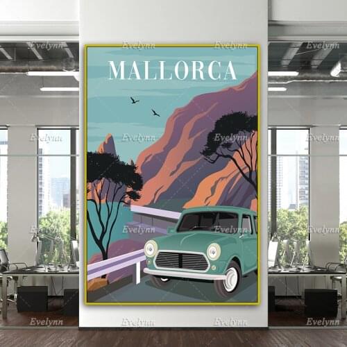 Majorca Travel Retro Poster,Mallorca Travel Print, Home Decor Canvas Wall Art Prints Living Room Decoration Unique Gift