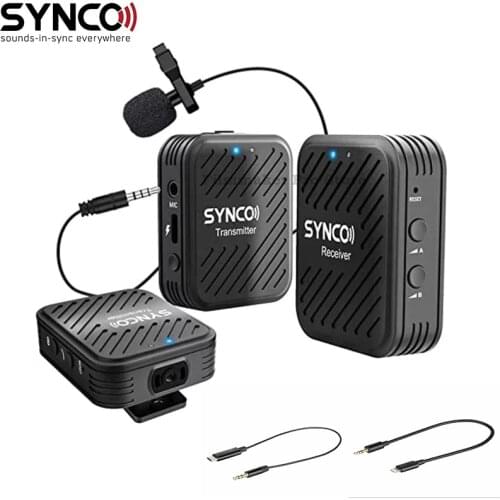 SYNCO G1 G1A1 G1A2 G2 mic Wireless Lavalier Microphone System for Smartphone Laptop DSLR Tablet Camcorder Recorder pk comica