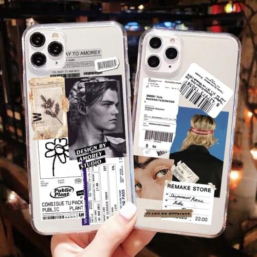 Fashion Retro Bar Code Label TPU Soft Case for iPhone 12mini 7 8 Plus SE2020 Cover for iPhone Xs Max 11Pro 12pro Max XR 6s