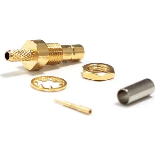 1PC New SMB Male Plug nut Connector Crimp With For RG316,RG174,LMR100 Straight Goldplated Wholesale