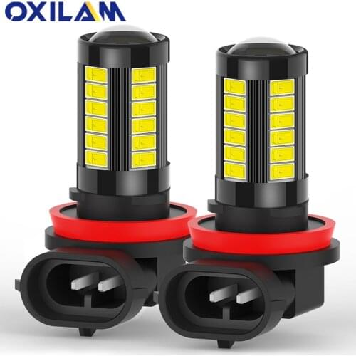 OXILAM 2Pcs H8 H11 LED Fog Lights 6000K White H10 LED 9005 9006 HB3 HB4 LED Car Daytime Running Light DRL 1000LM High Bright 12V