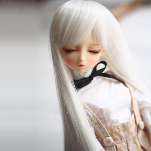 1/3 1/4 1/6 Bjd SD Doll Wig High Temperature Wire White Fashion Straight BJD Super Hair Wig