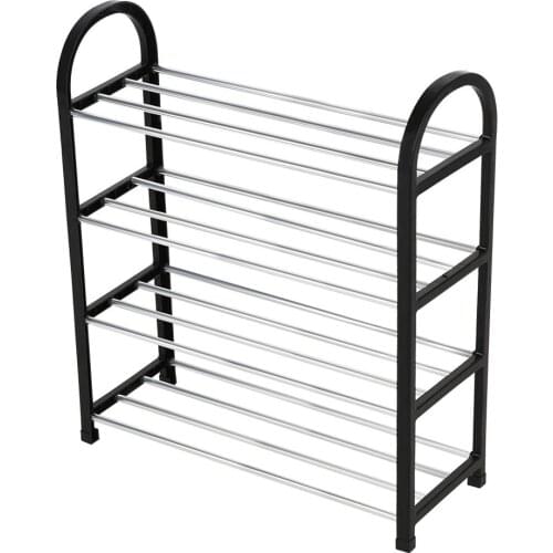 Plastic Aluminum Metal Standing Shoe Rack DIY Shoes Storage Shelf Home Organizer Door Shoe Storage Cabinet Shelf Home Furniture