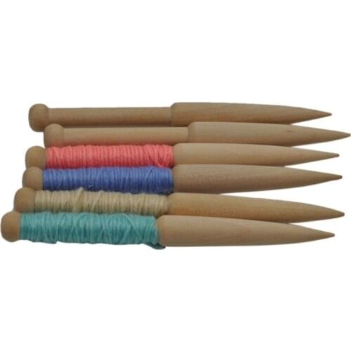 DIY Wood Knitting Weaving Tool Sweater Scarf Tapestry Bobbin Stick Single Head Crochet Hook