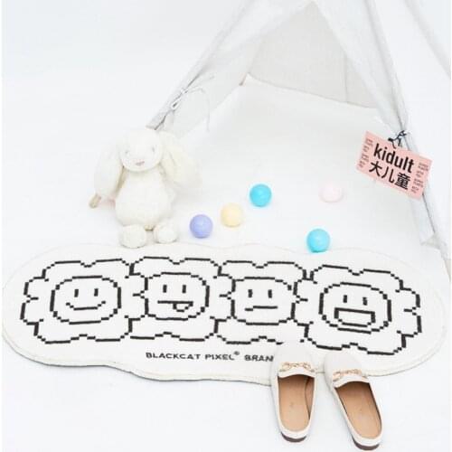 Sunflower Bedroom Bedside Carpet Cartoon Bay Window Soft Area Rug Kid Living Room Non-slip Floor Mat Washable Absorb Smile Face