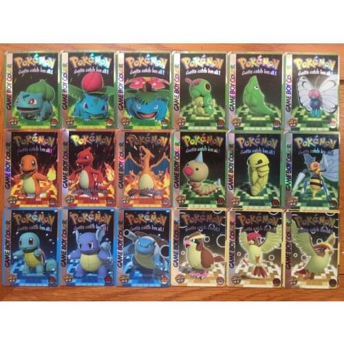 Pokemon 50pcs/set 3D Flash Card Charizard Pikachu Perfect Reproduction Card Super Game Collection Anime Cards Toys Kids Gift