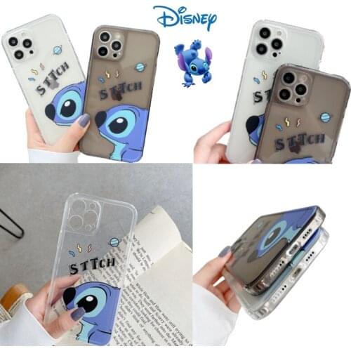 Disney Cute Stitch All-inclusive Lens Anti-fall Transparent Soft Shell for Iphone 7 8Plus SE X Xr Xs Max 11 12 Promax 12 Mini