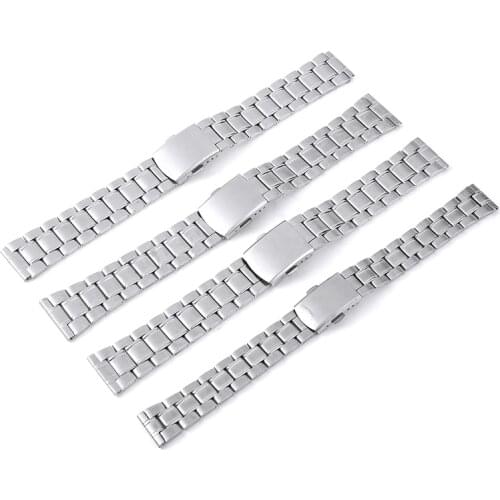 14-22 mm Stainless Steel Watchbands Men Women Wristwatch Replacement Strap Metal Buckle Straight End Watch Wrist Band