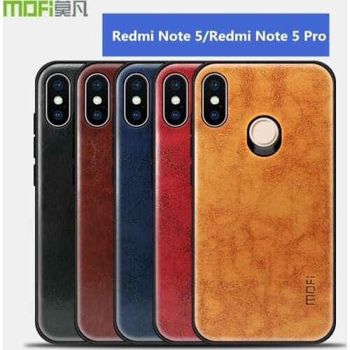 MOFI Crazy Horse Retro PU Leather Case for Xiaomi Redmi Note 5 Classic Luxury Cover With Fashion Logo for Redmi Note 5 Pro Cases