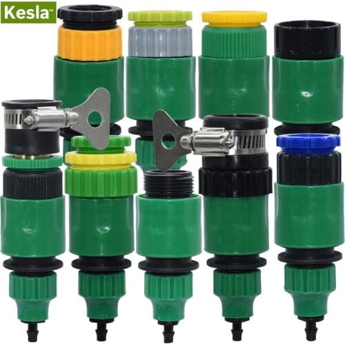 KESLA 1X Garden Water Coupling Adaptor Universal Quick Connector for Faucet Irrigation 1/2'' 3/4'' 1' Thread to 8/11 4/7mm Hose