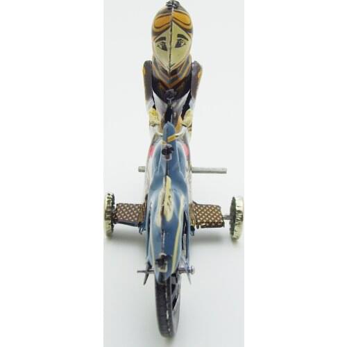 Old Antique I-922 Motorcycle w. Driver Windup Tin Toy Mechanical Collectible