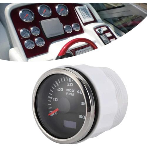 Tachometer inductive auto parts 52mm/2in 6000RPM Tachometer LCD for Auto Outboard Engine Construction Machinery Motorcycle