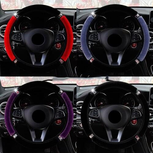 Universal 37-38cm Diameter Soft Plush Anti Slip Car Steering Wheel Cover Interior Accessories Steering-Cover Car-styling