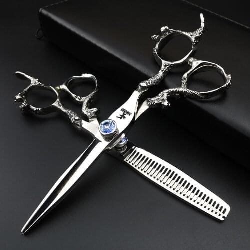 Japanese professional 440C hairdresser hair cutting and thinining 6 inch hair scissors set Barber scissors set