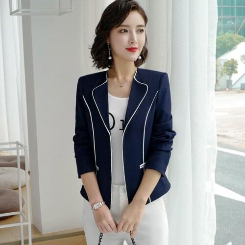 Women Elegant Binding Plus size Jacket Long sleev Wild Blazer Fashion Work Wear Keep Slim Office Lady Coat Outwear Single Button