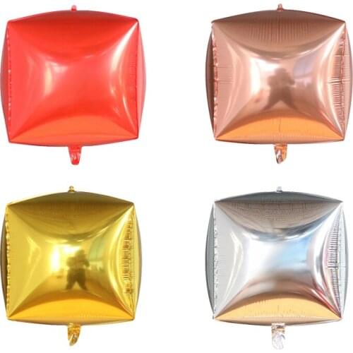 1pc 22inch 4D Cube Diamond Ball Balloons Rose Gold Gold Silver cube Balloons happy Birthday Wedding adult party Decoration