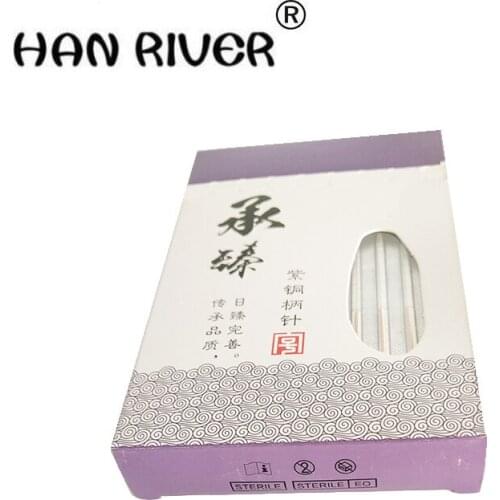 HANRIVER 2018 100 pieces of acupuncture needle therapy disposable sterile silver acupuncture needle insertion