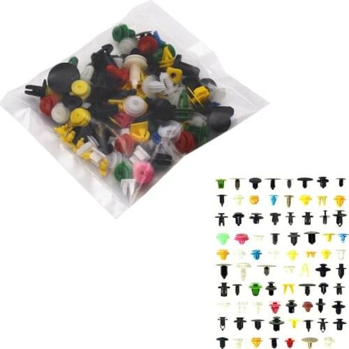 100PCS Mixed Auto Bumper Fastener Vehicle Clips Retainer Fastener Rivet Door Panel Fender Liner Universal Fit for toyota Honda