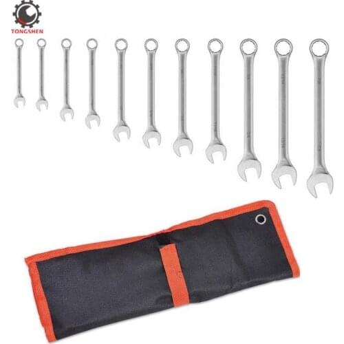 11Pcs 1/4 - 7/8 Inch Combination Wrench Set Inch Size Full Polish S A E Ratcheting Wrenches Sets Combination Ratchet Wrench Kit