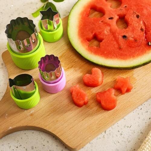 12Pcs/set Vegetable Fruit Cutter Mold Flowers Cartoon Shape Cutting Mold J2Y4 Cookie Cutter Steel Biscuit Kitchen Cooking Tools