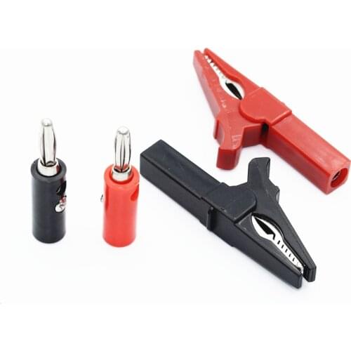 2PCS Battery Test Clip 55MM HV Alligator Clip For Banana Plug 4mm Multimeter Pen Cable Probes Crocodile Clip Battery Car Auto