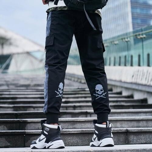 2020 new arrival fashion hot loose elastic waist full length pockets pants overalls winter popular logo leisure male trousers