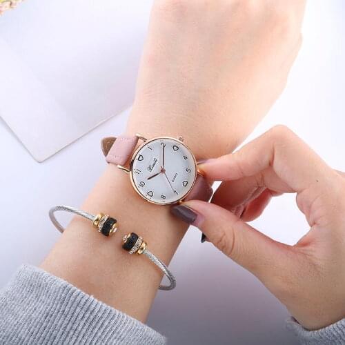 2021 Ladies Watch Simple Fashion Casual Ladies Quartz Watch Pink Small Dial Waterproof Leather Strap Womens New Dress Watch