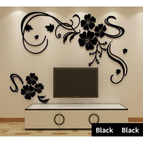 3d Wall Stickers Happy Flower Vine Stickers Room Decoration Creative Wall Stickers Beautiful Home Decor Wall Decor Right