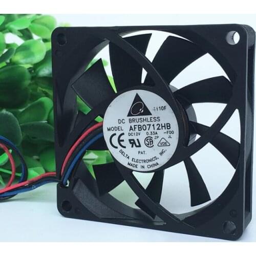 7015 AFB0712HB DC12V 0.33A Three-wire Double Ball Cooling Fan