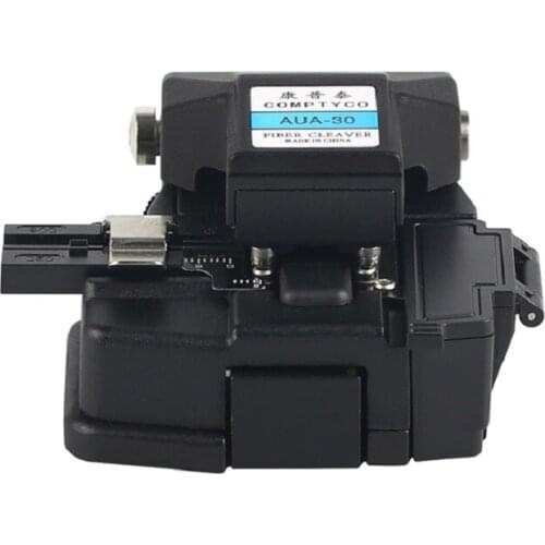 AUA-30 High-Precision Fiber Cleaver Cable Cutter FTTH Optic Fiber Cutting Knife Tools With Waste Box 16 Surface Blade