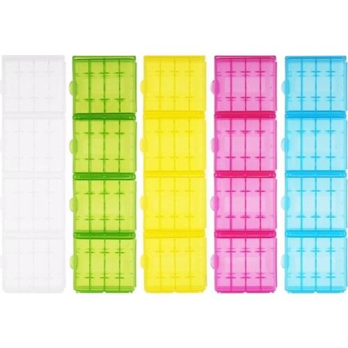 Powerlion 20pcs Hard Plastic Battery Case Holder Storage Box for AA AAA Rechargeable Battery