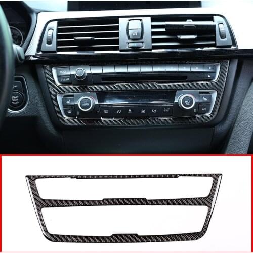 Real Carbon Fiber Style Car Center Decoration Frame Trim For BMW F30 F32 F34 3 4 Series GT 2013-2018 Accessories