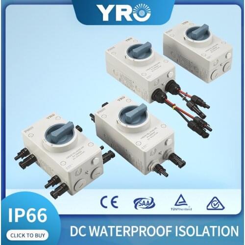 IP66 Waterproof Solar Electrical DC Isolator Switch Disconnector With 2 Pairs PV Connectors For Solar Power System