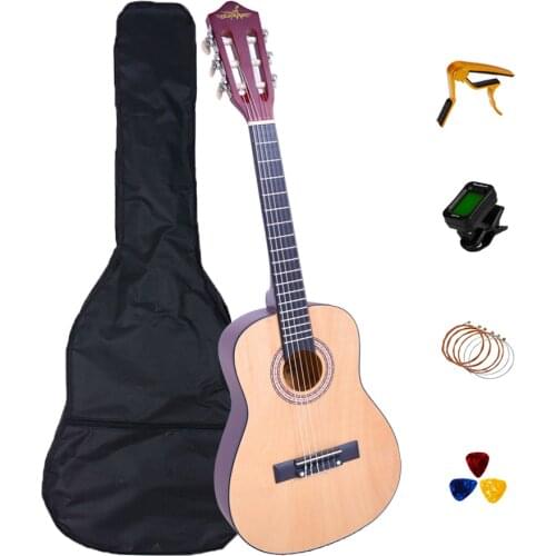 30 Inch 6 String Basswood Wooden Guitarra Classical Guitar Performance For Beginners WIth Bag\Capo\Strings\Picks\Tuner CGT301