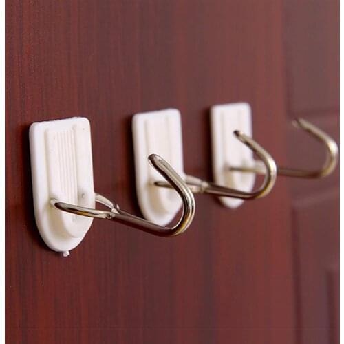 6PCS Plastic White Strong Stick Hook Bathroom Kitchen Wall Hangers Self Adhesive Door Hook Door Suction Cup Suckers