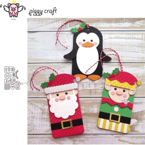 Piggy Craft metal cutting dies cut die mold Various Christmas tag cards Scrapbook paper craft knife mould blade punch stencils