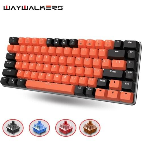 Mini Gaming Mechanical Keyboard Red/Blue/Black/Brown Switch LED Backlight 82 Keys USB Wired Laser ABS Keycap For PC Laptop Gamer