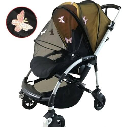 Mosquito Nets Embroidered For Bugaboo Bee Series Baby Trollery With Double Zipper Support Rod Canopy