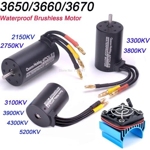 NEW 3650 3100KV/3900KV/4300KV/5200KV & 3660 3300KV/3800KV & 3670 2150KV/2650KV Waterproof Brushless Motor for 1/ 8 1/10 RC Car
