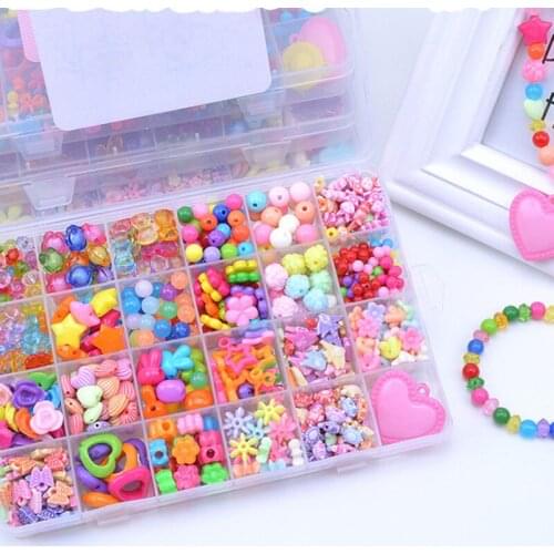 Girl Educational Toys Necklaces Bracelets Jewelry Making Beads Bracelet Kit Set Diy Beads Toys For Children Hacer Pulseras Nina
