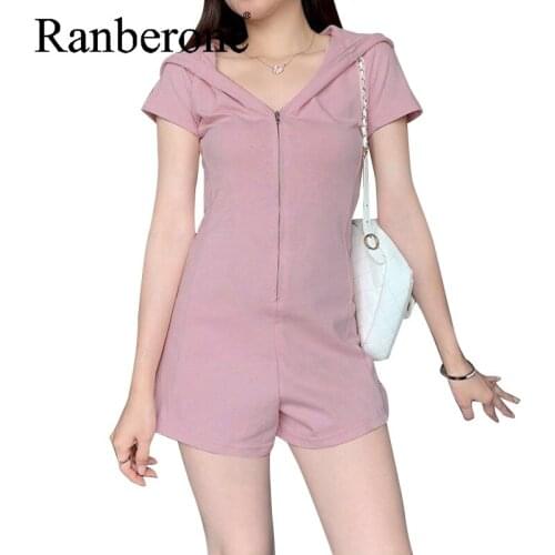 Ranberone Solid Zipper Hoodie Jumpsuits Women Casual Skinny Streetwear Active Fitness Sporty Work Out Suit 2021 Sportswear