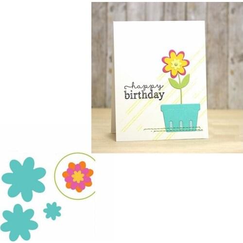 Overlapped Flowers Metal Cutting Dies Stencils Fancy Flowers Overlapped Die Cuts For Card Making New 2019 Dies Scrapbooking