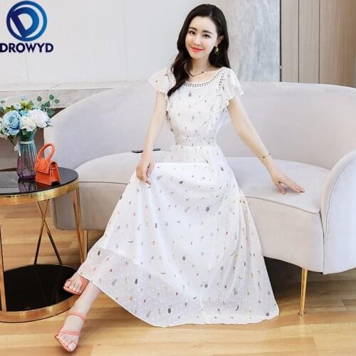 White Chiffon Dress Women Short Sleeves Ladies Dresses Office Lady Korean Dress Elegant Womens Summer Sundress Party Vestidos