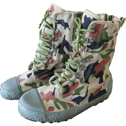 Anti-puncture Sole Forest Fire Boots Outdoors Hiking Combat Tactical Military Hunting High Waist Jungle Climbing Training Shoes