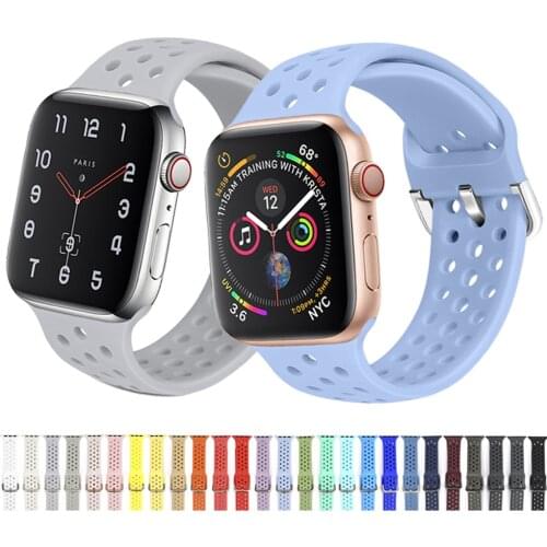 Silicone strap for Apple Watch band 44 mm 40mm iWatch band 42mm 38mm Sport bracelet correa iwatch series 6 SE 5 4 3 Accessories